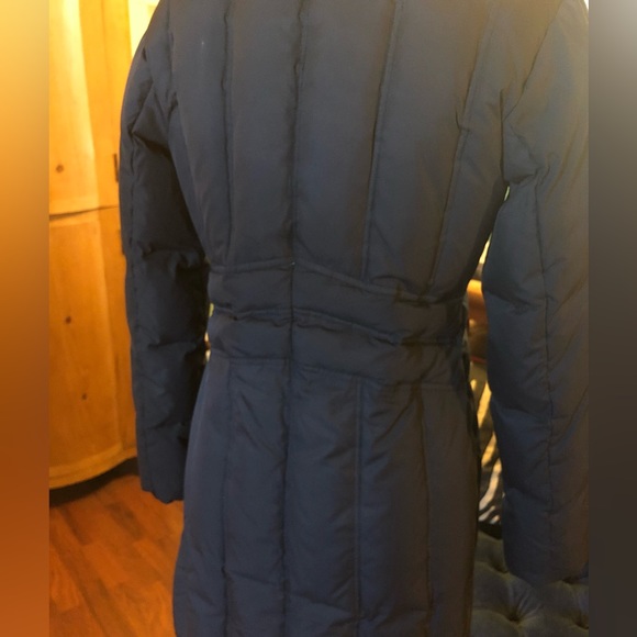 Athleta Down Puffer Parka Jacket dual zipper Coat with hood & embroidered detail - Picture 7 of 12